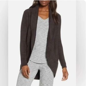 Barefoot Dreams CozyChic Lite Circle Cardi Dark Brown Size XS/S